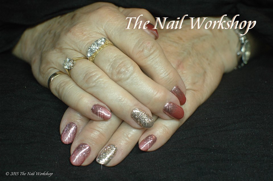 Gelish Night Reflection with Diamond Glitter Pieces